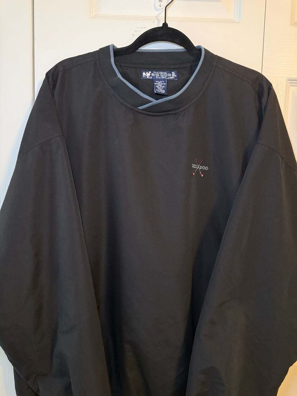 Big Dogs Golf Windbreaker Pullover Jacket Size X-Large Black